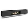 Image de Meuble tv banc télé grand espace de rangement 288x35x45cm tv grand format cheminée électrique xxl suspendu mural style moderne noir 495_54