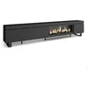 Image de Meuble TV Banc Télé 288x35x57 cm TV grand format Cheminée électrique XXL Design industriel Noir RF3612
