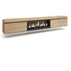 Image de Meuble TV Banc Télé 288x35x45 cm TV grand format Cheminée électrique XXL Suspendu Mural Chêne RF3621