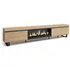 Image de Meuble tv banc télé grand espace de rangement 288x35x57cm tv grand format cheminée électrique xxl design industriel style moderne chêne 493_55