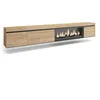 Image de Meuble TV Banc Télé 288x35x45 cm TV grand format Cheminée électrique XXL Suspendu Mural Chêne RF3623