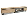 Image de Meuble TV Banc Télé 288x35x57 cm TV grand format Cheminée électrique XXL Design industriel couleur Chêne RF3624