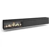 Image de Meuble TV Banc Télé 317x35x45 cm feu électrique XXL Suspendu Mural Noir RF3671