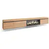 Image de Meuble tv banc télé grand espace de rangement 317x35x45cm cheminée électrique xxl suspendu mural style moderne chêne 511_319