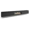 Image de Meuble tv banc télé grand espace de rangement 368x35x45 cheminée électrique xxl suspendu mural style moderne noir 514_1167