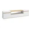 Image de Meuble TV Banc Télé Grand espace de Rangement 200x45x35cm Pour les TV jusquà 80 Blanc et Chêne Soft RF3771