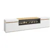 Image de Meuble TV Banc Télé 200x35x45cm Pour les TV jusquà 80 Cheminée électrique Blanc et Chêne Soft RF3774