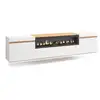 Image de Meuble tv banc télé grand espace de rangement 200x45x35cm pour les tv jusqu'à 80 cheminée électrique suspendu, mural style moderne blanc et chêne soft 522_23