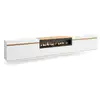 Image de Meuble tv banc télé grand espace de rangement 288x45x35 cm tv grand format cheminée électrique suspendu, mural style moderne blanc et chêne soft 529_111