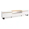 Image de Meuble tv banc télé grand espace de rangement 260x57x35 cm tv grand format design industriel style moderne blanc et chêne soft 526_18