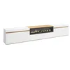 Image de Meuble TV Banc Télé 260x45x35cm TV grand format Cheminée électrique Blanc et Chêne Soft RF3791