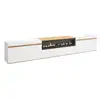 Image de Meuble tv banc télé grand espace de rangement 260x45x35cm tv grand format cheminée électrique style moderne blanc et chêne soft 526_21