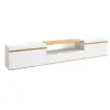 Image de Meuble tv banc télé grand espace de rangement 260x45x35cm tv grand format meubles de salon style moderne blanc et chêne soft 526_17