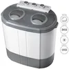 Image de Mini Machine à Laver Portable Camping 3Kg Lavage 1Kg Centrifugeuse 2 Compartimen Briebe WM1140 190 W Blanc/Gris