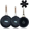 Image de Set 3 Poêles à Frire Antiadhésives à Induction 18-20-24cm Aluminium Forgé Briebe Black Titanium Noir