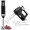 Image de Elegance Set Mixeur Plongeant 2 Vitesses + Batteur Pâtisserie 5 Vitesses + Turbo Briebe Skt1187blk Noir 600w