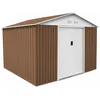 Image de Abri De Jardin En Métal Gardiun Bristol 7,74 M² 241x321x205 Cm Ext. Acier Galvanisé Marron