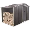 Image de Abri de jardin avec Range bûches - GARDIUN - Toronto - Métal galvanisé - Gris anthracite