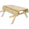 Image de Table Pique-nique Bancs Pliables 200 Bois Traité Gardiun 198x154x74 Cm 42 Mm 6-8 Personnes