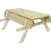 Image de Table Pique-nique Bancs Pliables 200 Bois Traité Gardiun 198x154x74 cm 42 mm 6-8 Personnes