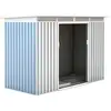 Image de Abri De Jardin En Métal Gardiun Rutland Silver 3,93 M² 142x277x184 Cm Ext. Acier Galvanisé Argent/blanc