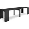 Image de Table console extensible console meuble 58 à 302x90x77cm pour 14 personnes table à manger style moderne noir EX300ROO2018S