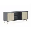 Image de Meuble TV 140 salon WIND couleur Gris Anthracite-Chêne 140x40x57cm RF616