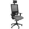 Image de Chaise de bureau ergonomique - PIQUERAS Y CRESPO - Modèle Horna - Gris - Tissu - Appui-tête inclus