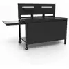 Image de Table pour plancha roulante avec crédence acier noir fermé - forge adour