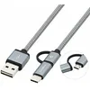 Image de Câble Usb Vers Micro Usb Et Usb C Coolbox Coo-cab-u2mc-gr
