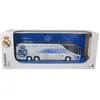 Image de Bus d'équipe miniature sous licence officielle - Bus officiel L 2025/2026 - Bleu - Portes fonctionnelles - Roues roulantes