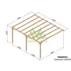 Image de Pergola adossée en bois massif narbonne 510 x 420 cm - maderland