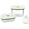 Image de FOSA Kit de mise sous vide alimentaire en récipients - 1000-2300 ml - Blanc et vert