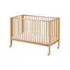 Image de Lit bébé à barreaux pliable 60x120 cm en hêtre massif naturel 100012