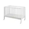 Image de Lit bébé à barreaux pliable 60x120 cm en hêtre massif blanc 100013