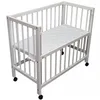 Image de Lit bébé à barreaux cododo en hêtre massif blanc 40x90 cm