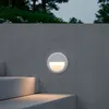 Image de Balise LED Extérieure En Saillie au Mur Ronde Edulis Blanche 2700K Blanc chaud