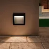 Image de Balise LED Extérieure 4W Encastrable Carrée en Aluminium Natt Noire 2700K Blanc chaud