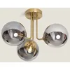 Image de Plafonnier Métal et Verre Moonlight Brass 3 Spots Gris Fumée