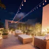 Image de Kit Guirlande Waterproof 5.5m Blanche + 8 Ampoules LED E27 G45 3W de Couleurs Orange
