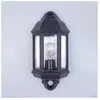 Image de Applique Murale LED Extérieure TECHBREY Newquay Noir avec Détecteur PIR - 360x177.5x99 mm