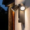 Image de Applique Murale Extérieure LED 12W Aluminium avec Détecteur de Mouvement PIR Abel 2 Spots Gris foncé