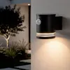Image de Applique Murale Extérieure Solaire LED Aluminium avec Détecteur de Mouvement Mini Draco Noir