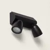 Image de Applique Murale Extérieure LED Aluminium Abel Large Deux Spots Noir