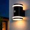 Image de Applique Murale Extérieure Solaire LED Aluminium avec Détecteur de Mouvement Draco Noir