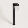 Image de Balise sur Pied Extérieure Solaire LED 15W 46cm Aluminium avec Détecteur de Mouvement Efren Square Noir