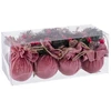 Image de Boules De Noël Multicouleur Rose Velours Côtelé Foam 6 X 6 X 6 Cm (8 Unités)