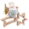 Image de Décorations De Noël Multicouleur Naturel Bois Tissu 18 X 6 X 16 Cm