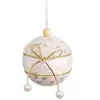Image de Boules De Noël Blanc Doré Polyfoam Tissu Lien 6 X 6 X 6 Cm (6 Unités)