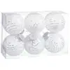 Image de Boules De Noël Blanc Argenté Plastique Tissu Paillettes 8 X 8 X 8 Cm (6 Unités)